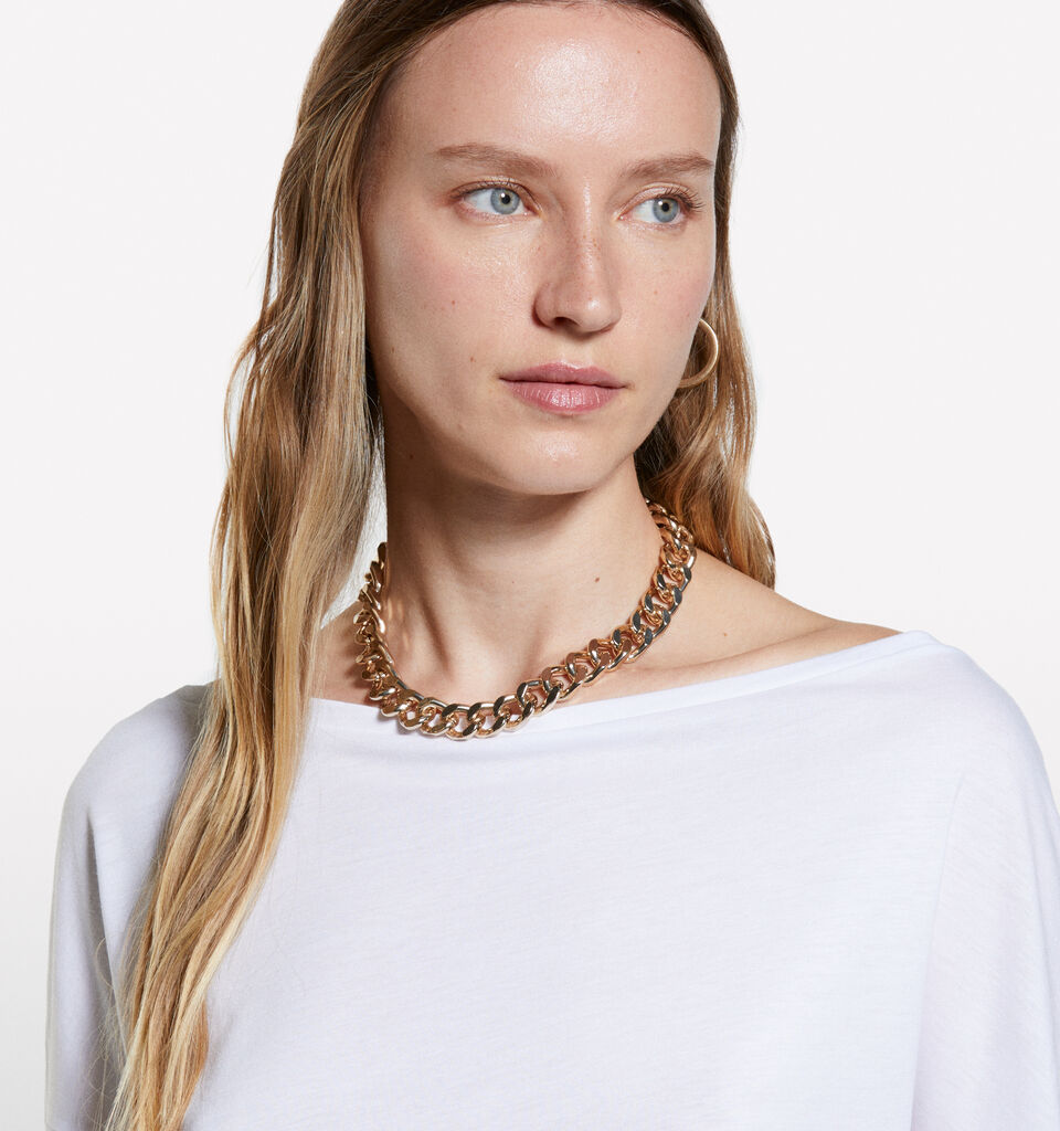 White t-shirt with boat neck - women's long sleeve t-shirts - White | Sisley image number 4